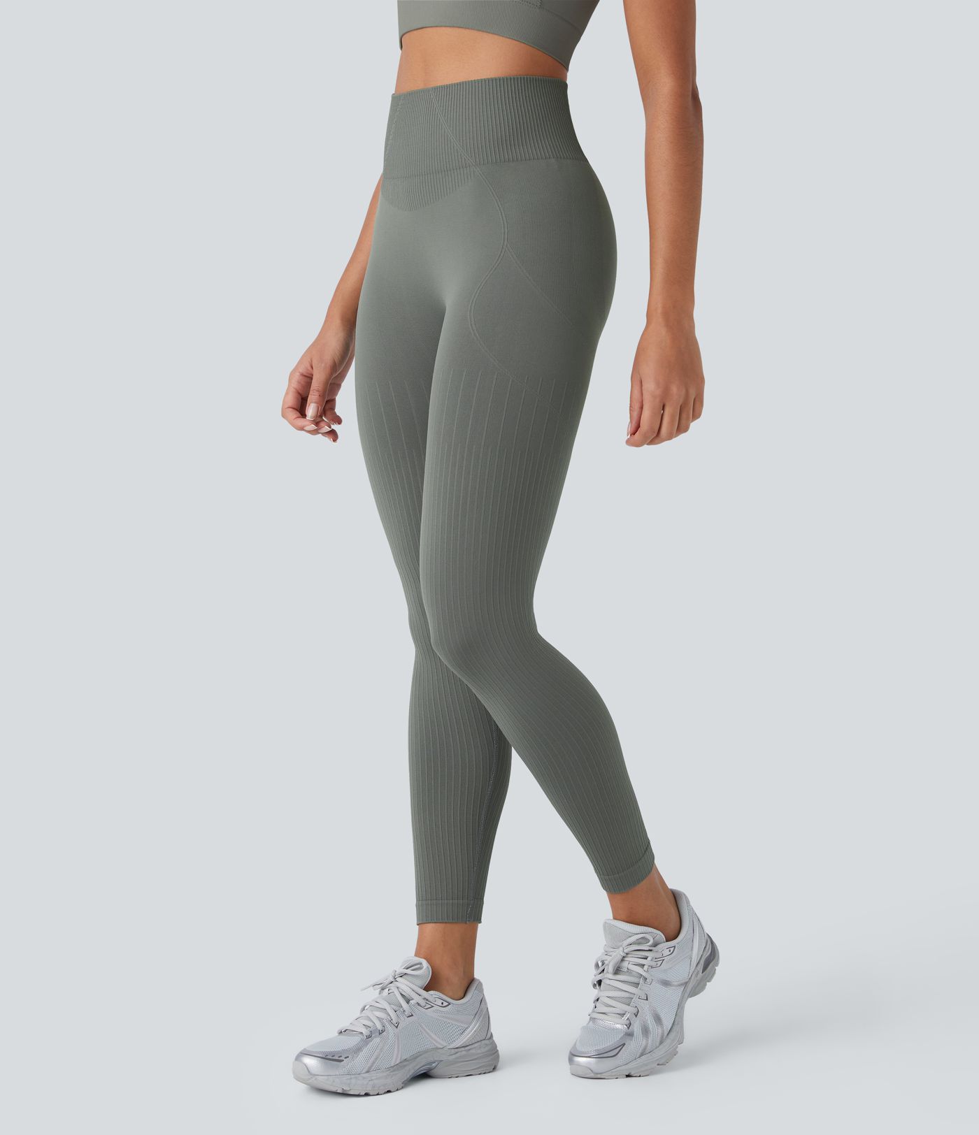 Legging d'entraînement gainant effet push-up taille haute côtelé doux sans couture OneForm Seamless Flow