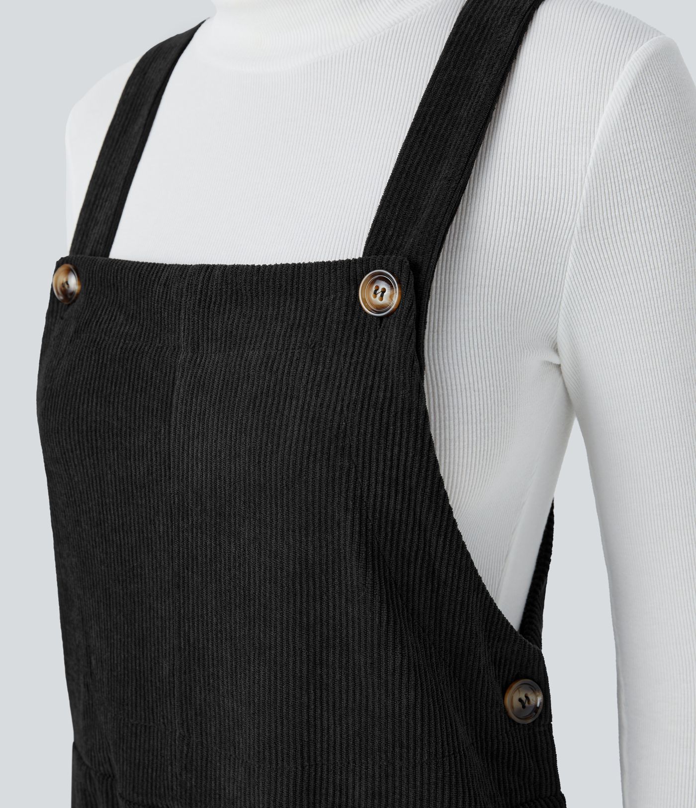 Pockets Straight Leg Corduroy Casual Overalls