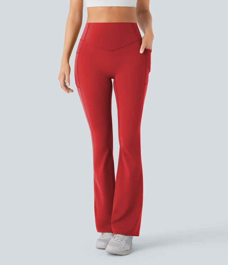 SoCinched High Waisted Butt Lifting Tummy Control Side Pocket Shaping Yoga UltraSculpt Bootcut Leggings
