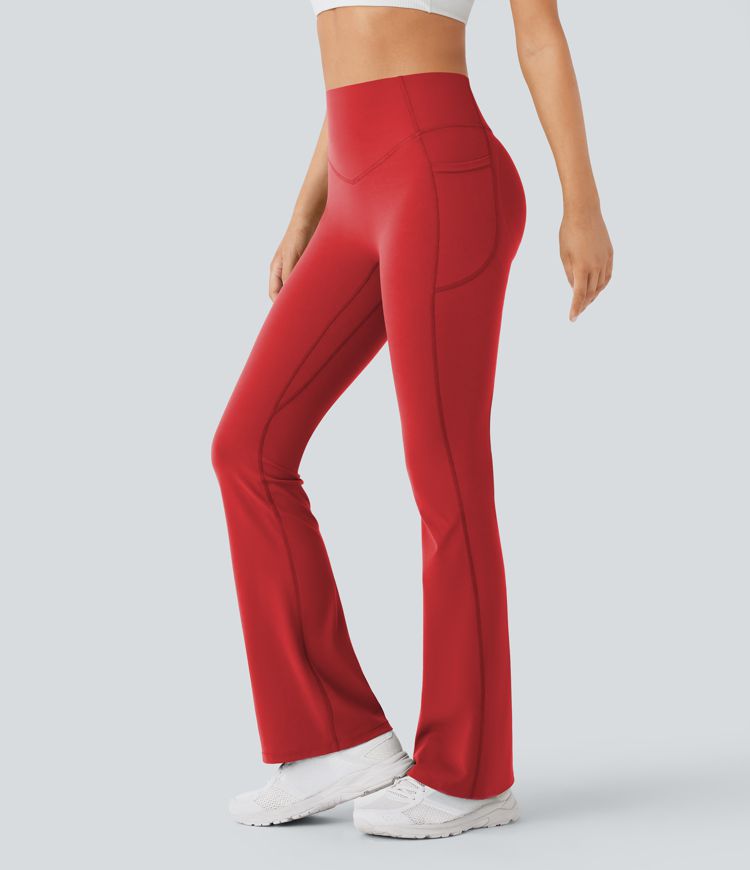 SoCinched High Waisted Butt Lifting Tummy Control Side Pocket Shaping Yoga UltraSculpt Bootcut Leggings
