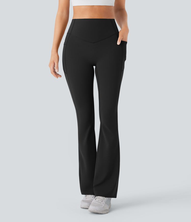 SoCinched High Waisted Scrunch Butt Lifting Tummy Control Side Pocket Shaping Yoga UltraSculpt Bootcut Leggings
