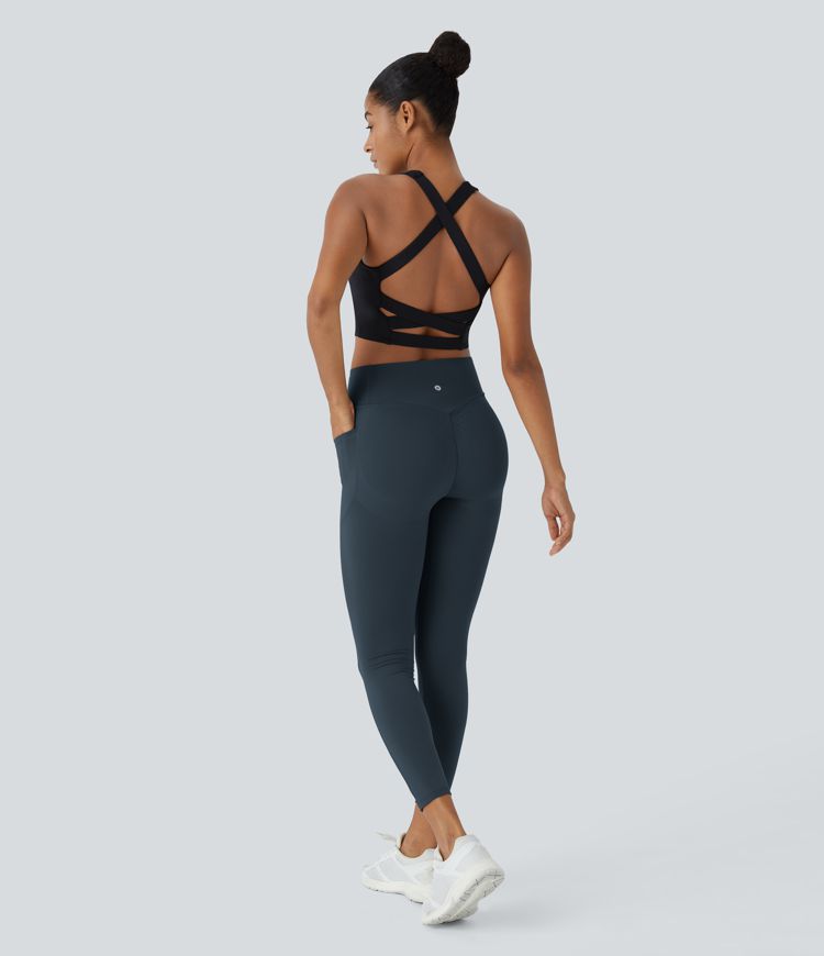 Legging d'entraînement gainant galbant taille haute avec effet scrunch et poches Halara UltraSculpt™