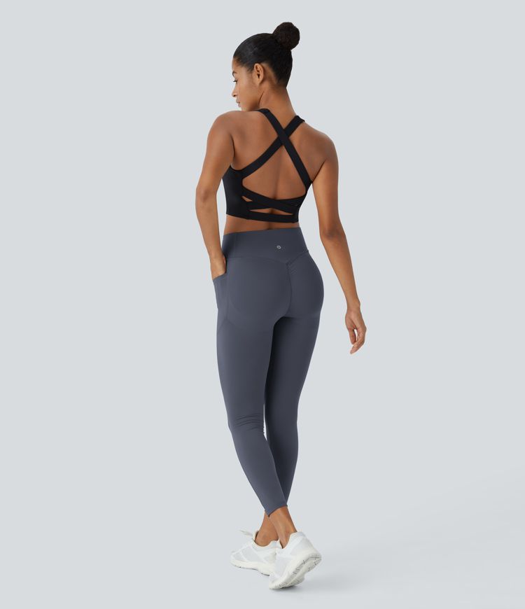 Halara UltraSculpt™ - Formende Workout-Leggings mit hohem Bund, Seitentaschen, Booty-Scrunch und Bauchkontrolle