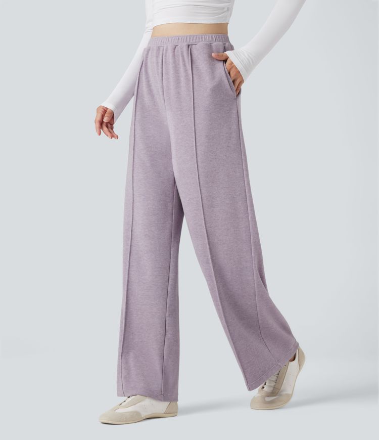 Pantalon baggy taille haute avec cordon de serrage et poches