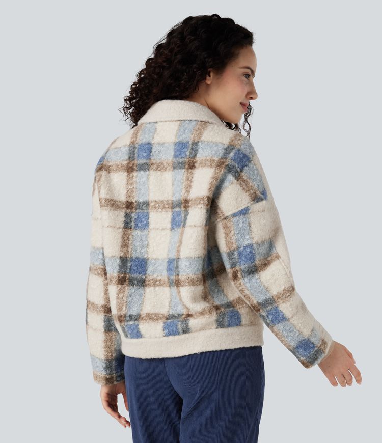 Veste sherpa col tailleur manches longues
