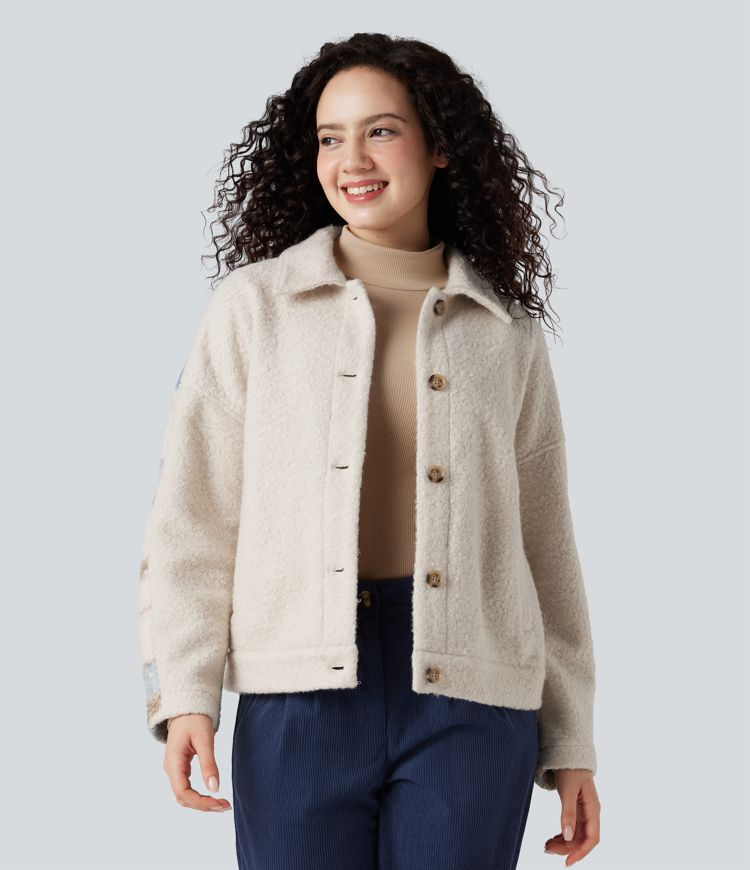 Veste sherpa col tailleur manches longues