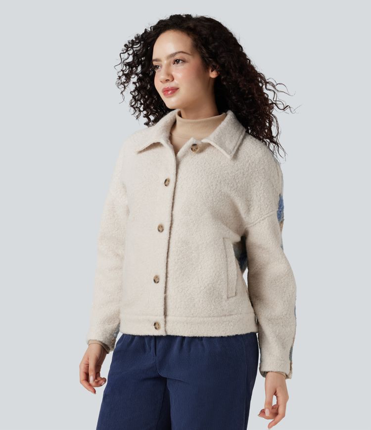 Veste sherpa col tailleur manches longues