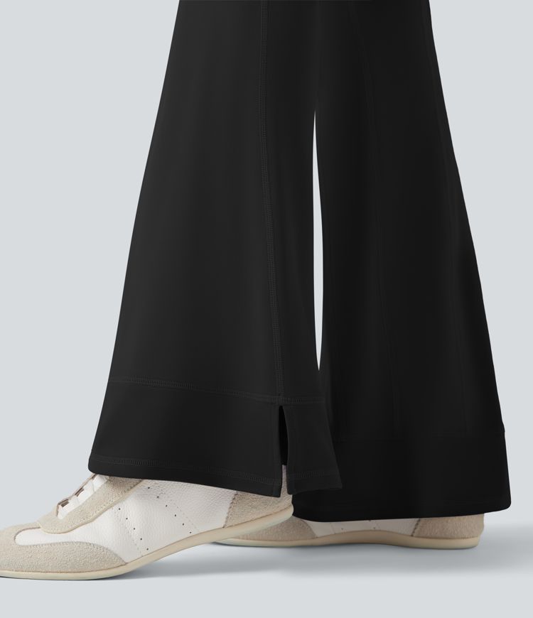 DayStretch Low Rise Ruched Split Casual Flare Pants with Pockets