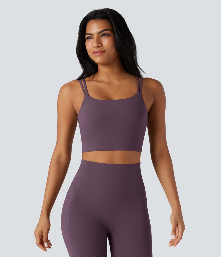 Halara UltraSculpt™ Double Straps Twisted Backless Cropped Yoga Tank Top