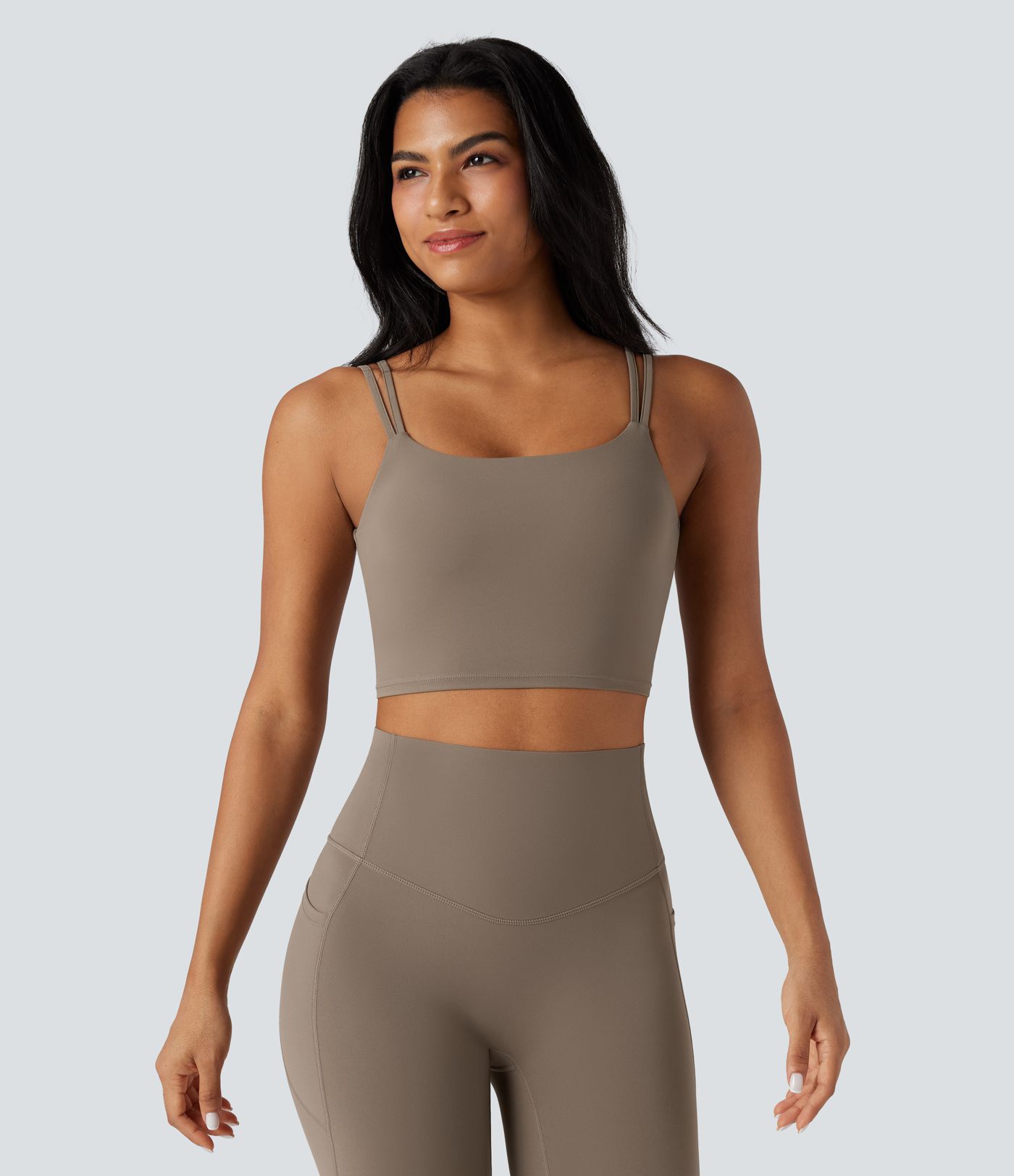 Halara UltraSculpt™ Double Straps Twisted Backless Cropped Yoga Tank Top