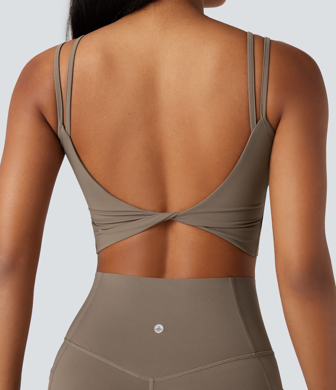 Halara UltraSculpt™ Double Straps Twisted Backless Cropped Yoga Tank Top