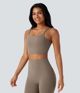 Halara UltraSculpt™ Double Straps Twisted Backless Cropped Yoga Tank Top