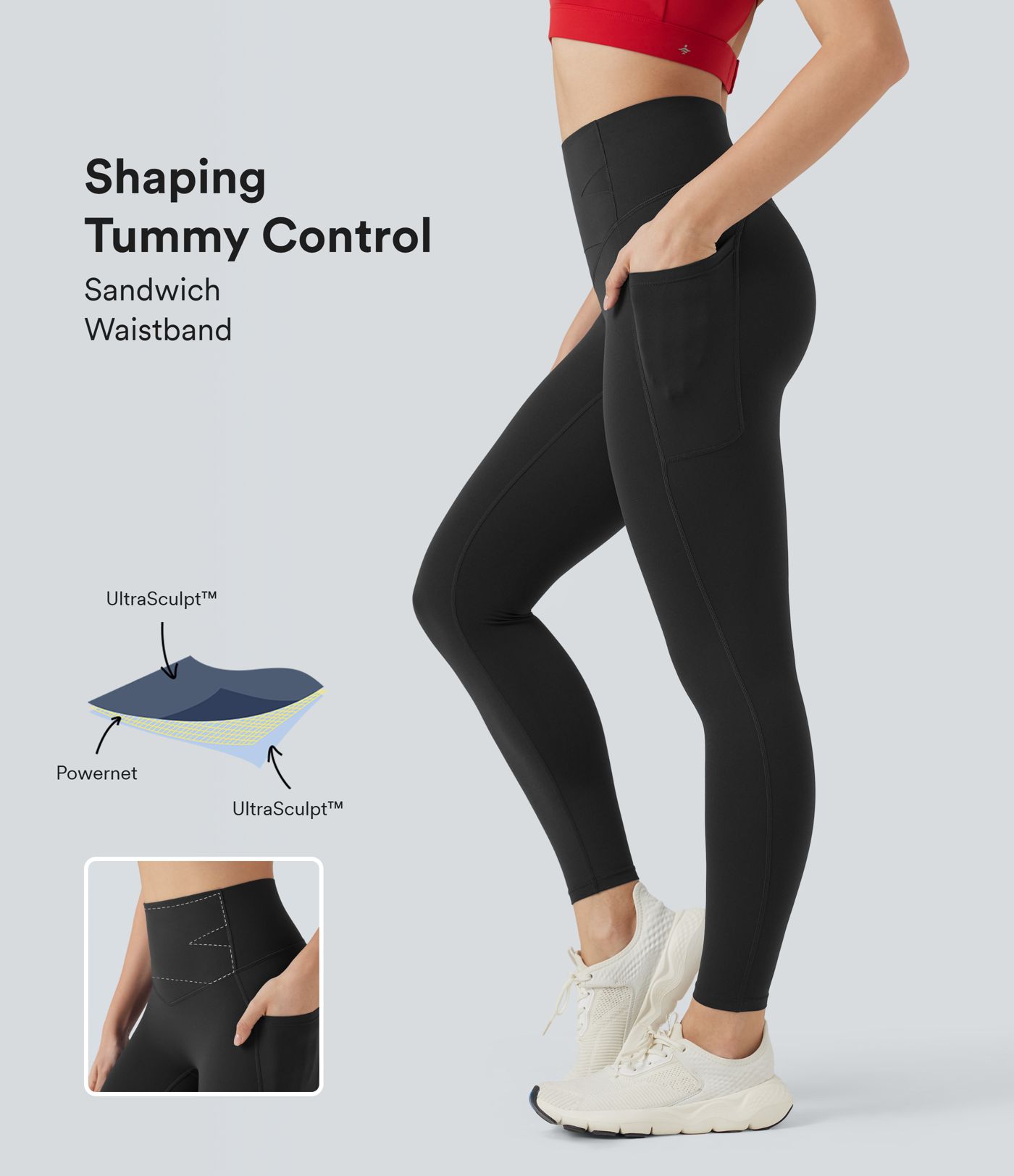 Halara UltraSculpt™ High Waisted Tummy Control Training Leggings with Pockets