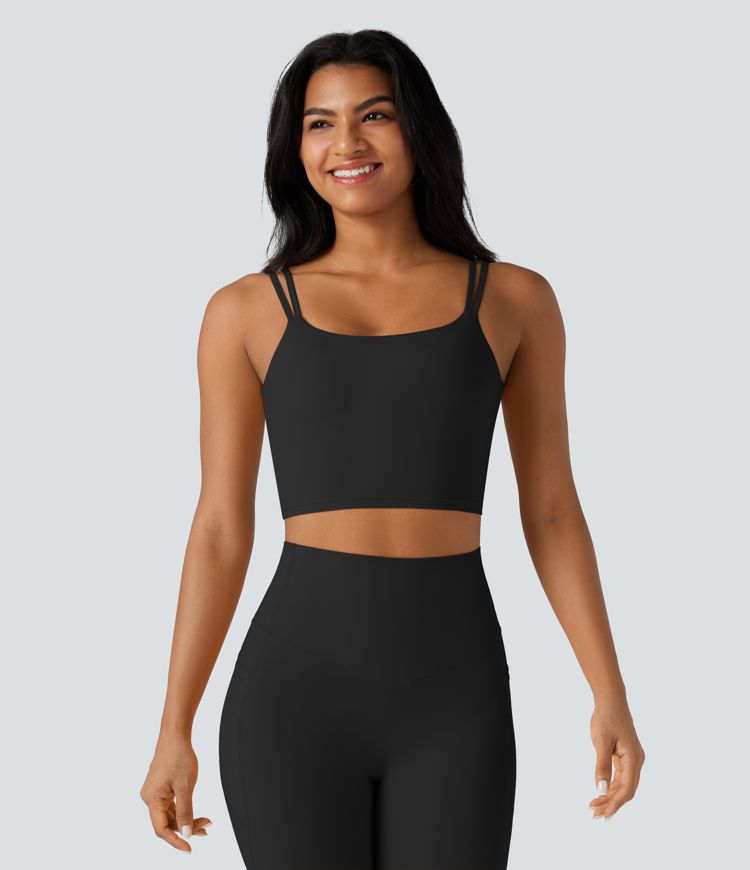 Halara UltraSculpt™ Double Straps Twisted Backless Cropped Yoga Tank Top