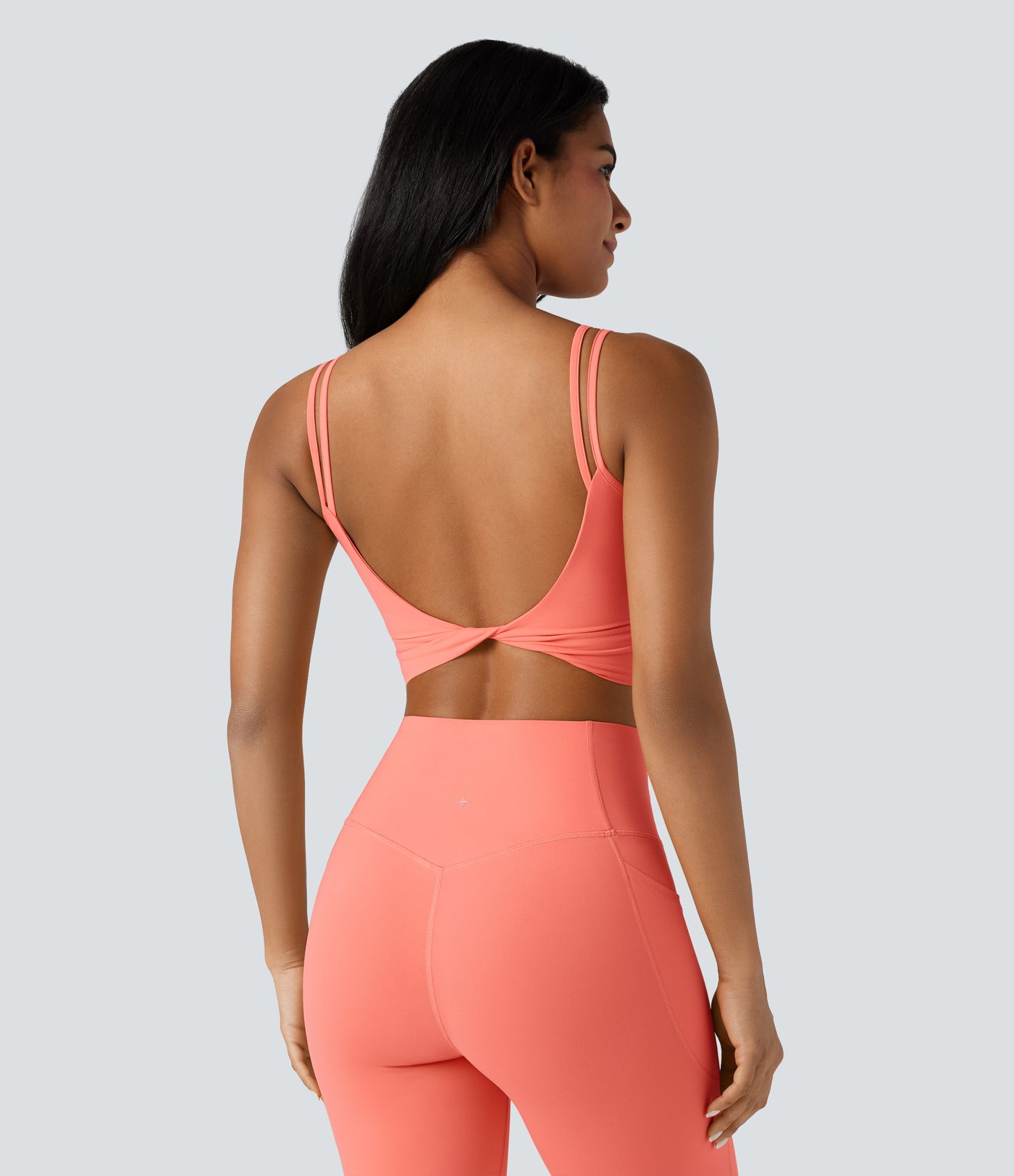 Halara UltraSculpt™ Double Straps Twisted Backless Cropped Yoga Tank Top
