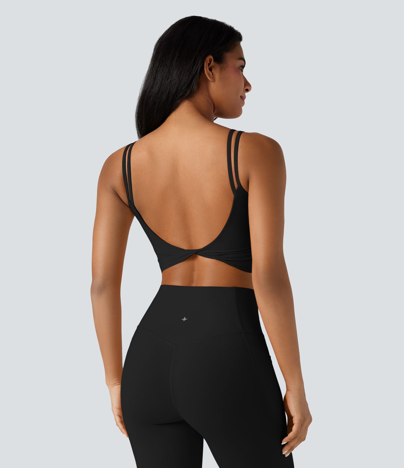 Halara UltraSculpt™ Double Straps Twisted Backless Cropped Yoga Tank Top