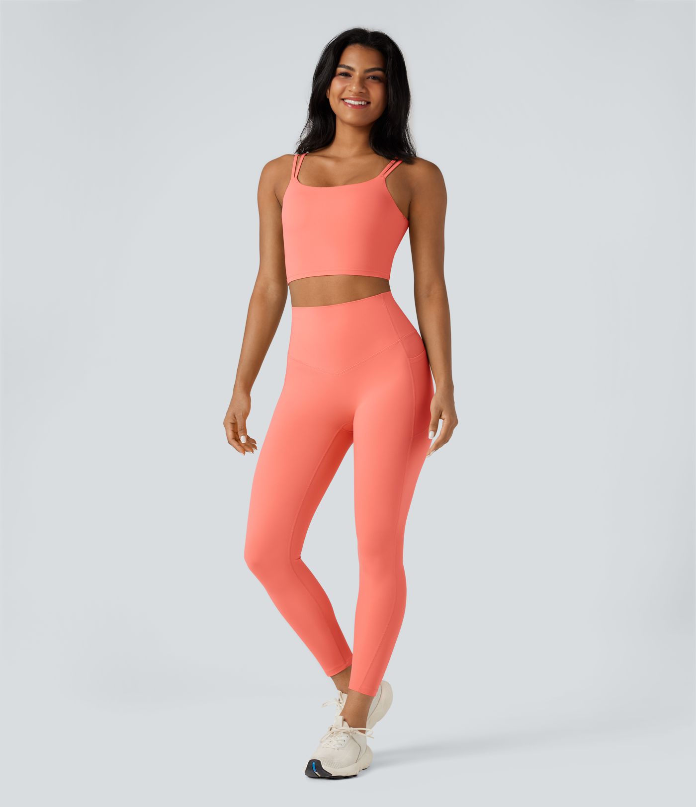 Halara UltraSculpt™ Double Straps Twisted Backless Cropped Yoga Tank Top