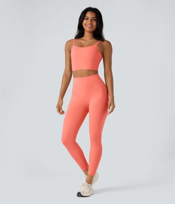 Halara UltraSculpt™ Double Straps Twisted Backless Cropped Yoga Tank Top