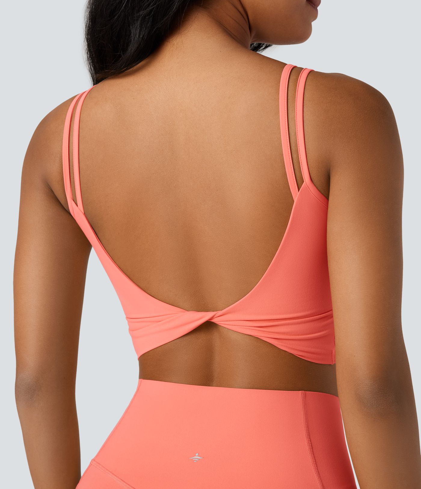 Halara UltraSculpt™ Double Straps Twisted Backless Cropped Yoga Tank Top
