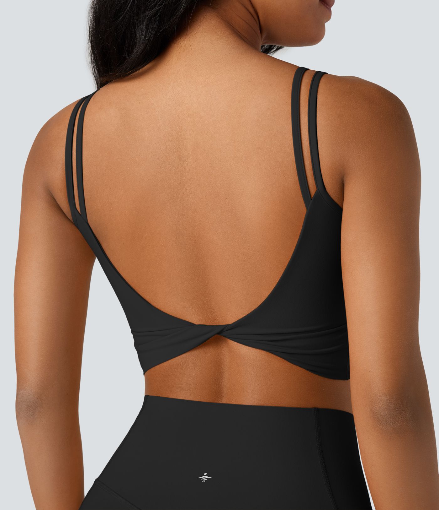 Halara UltraSculpt™ Double Straps Twisted Backless Cropped Yoga Tank Top