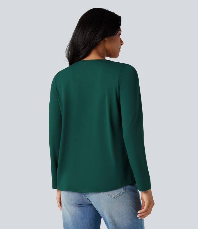 T-shirt col carré manches longues