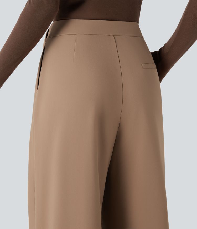 Lässige, weit geschnittene Hose mit hohem Bund, Bindeband und Taschen