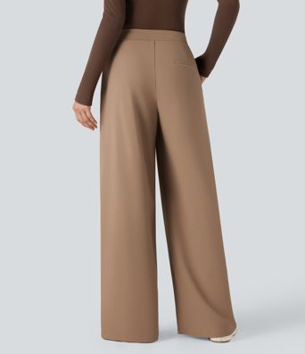 Lässige, weit geschnittene Hose mit hohem Bund, Bindeband und Taschen