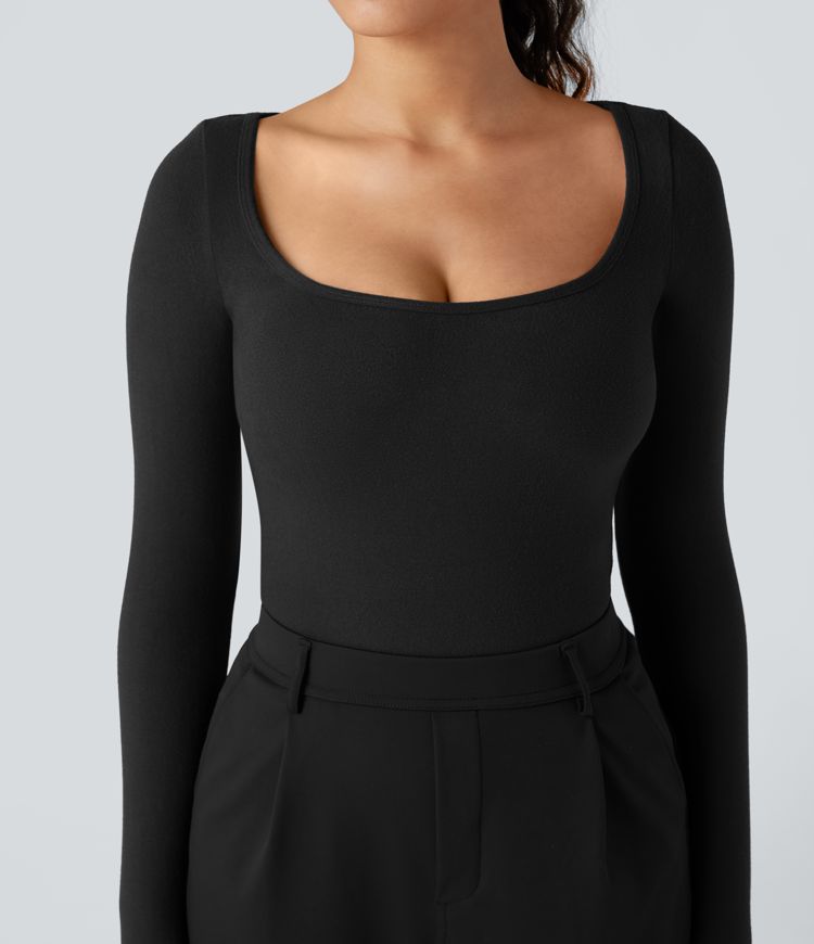 Scoop Neck Long Sleeve Work Warming T-Shirt