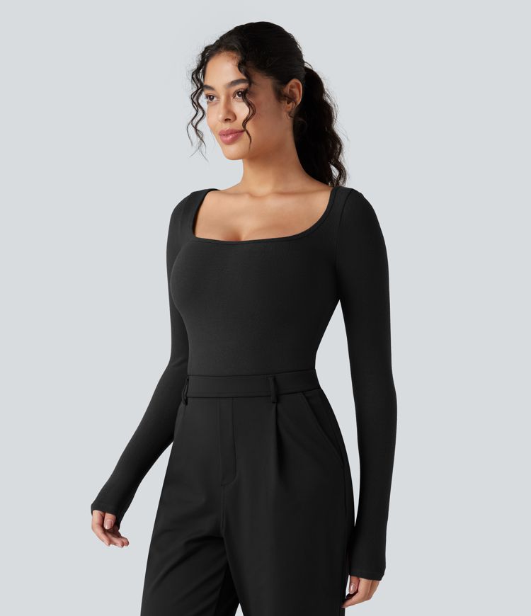 Scoop Neck Long Sleeve Work Warming T-Shirt