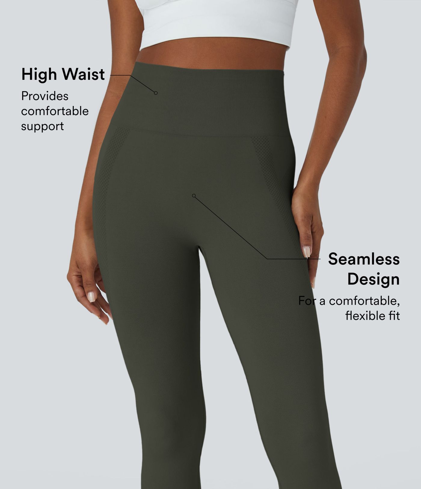 OneForm Seamless Flow High Waisted Ruched 7/8 Yoga Leggings