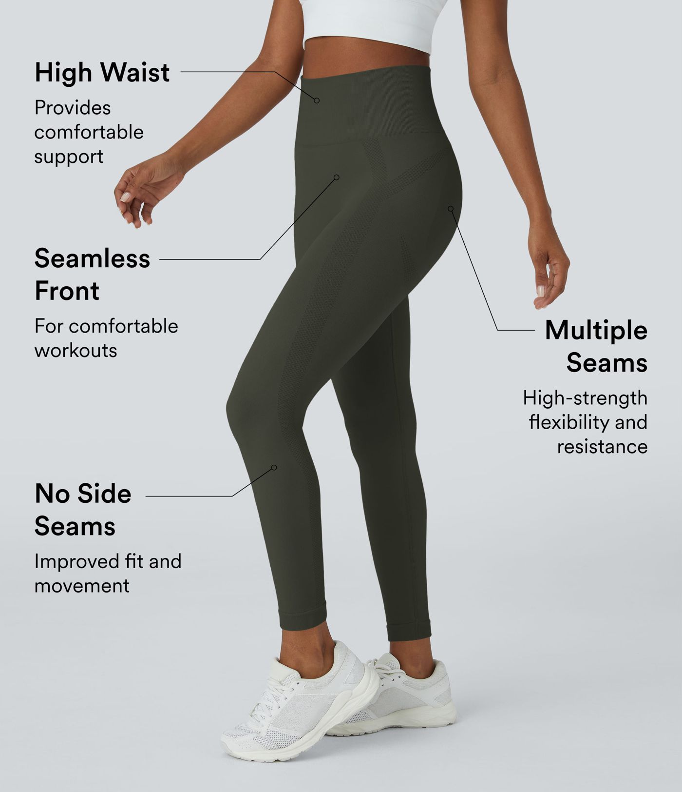 OneForm Seamless Flow High Waisted Ruched 7/8 Yoga Leggings
