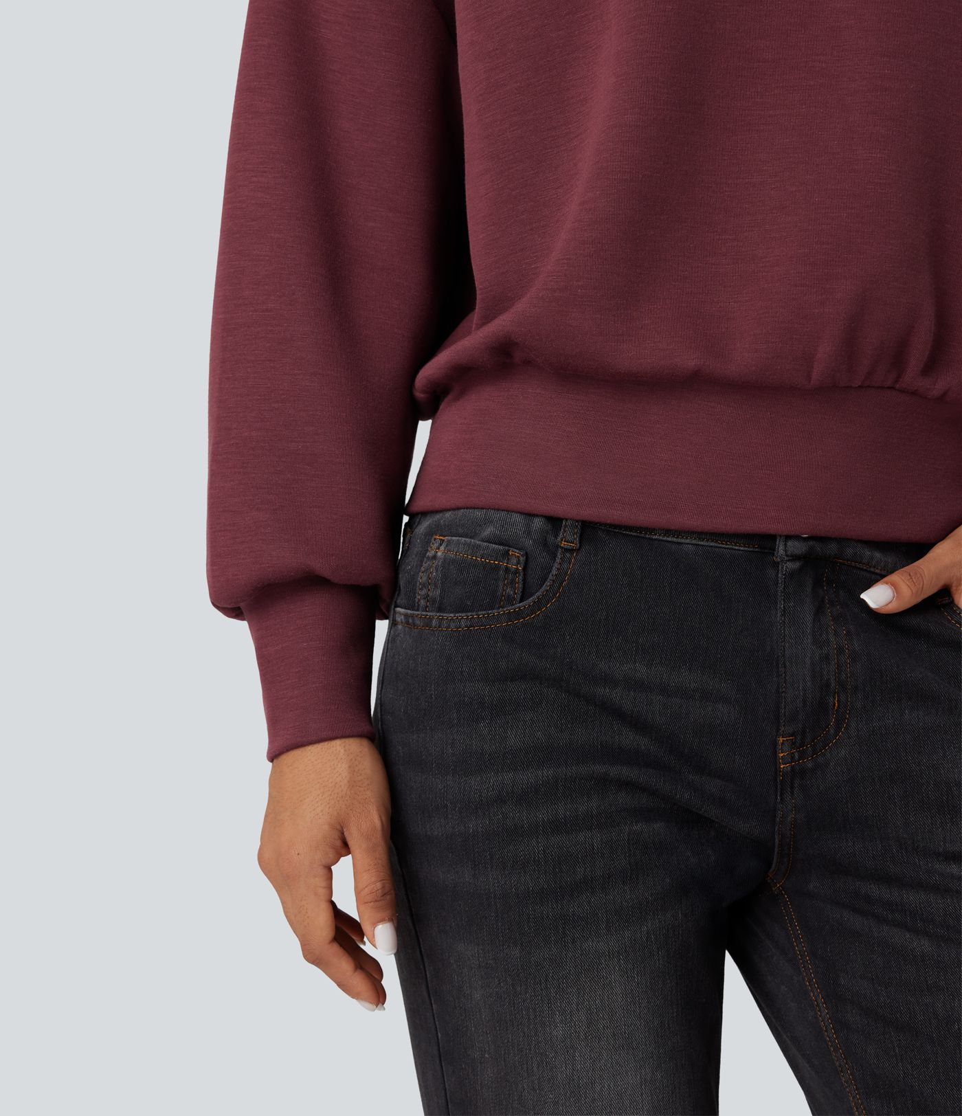 SpacerTek™ Funnel Neck Half Zip Oversized Casual Sweatshirt