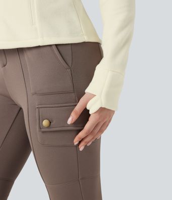 Stand Collar Long Sleeve Thumb Hole Hiking Jacket with Pockets