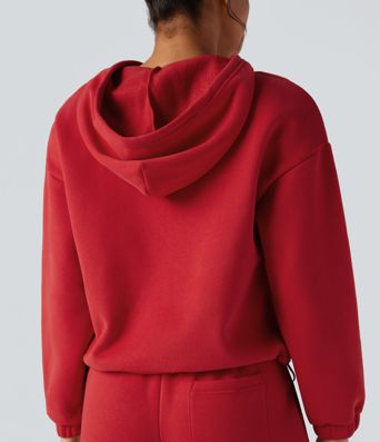 Sudadera casual con capucha en forro polar y diseño color block, con bolsillos