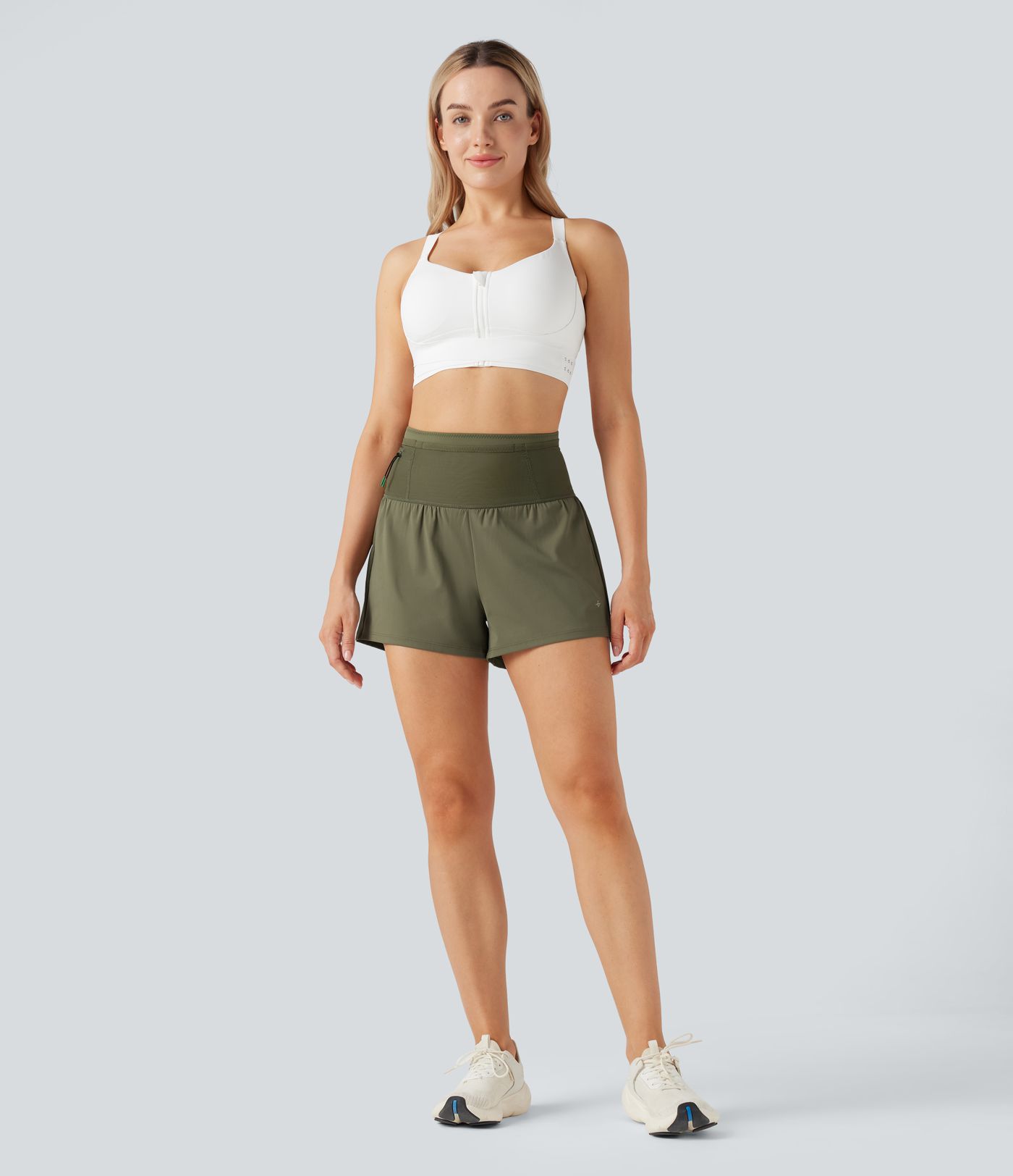 SpeedWave™ Běžecké šortky 2v1 s vysokým pasem a kontrastní síťovinou, rychleschnoucí, s kapsami