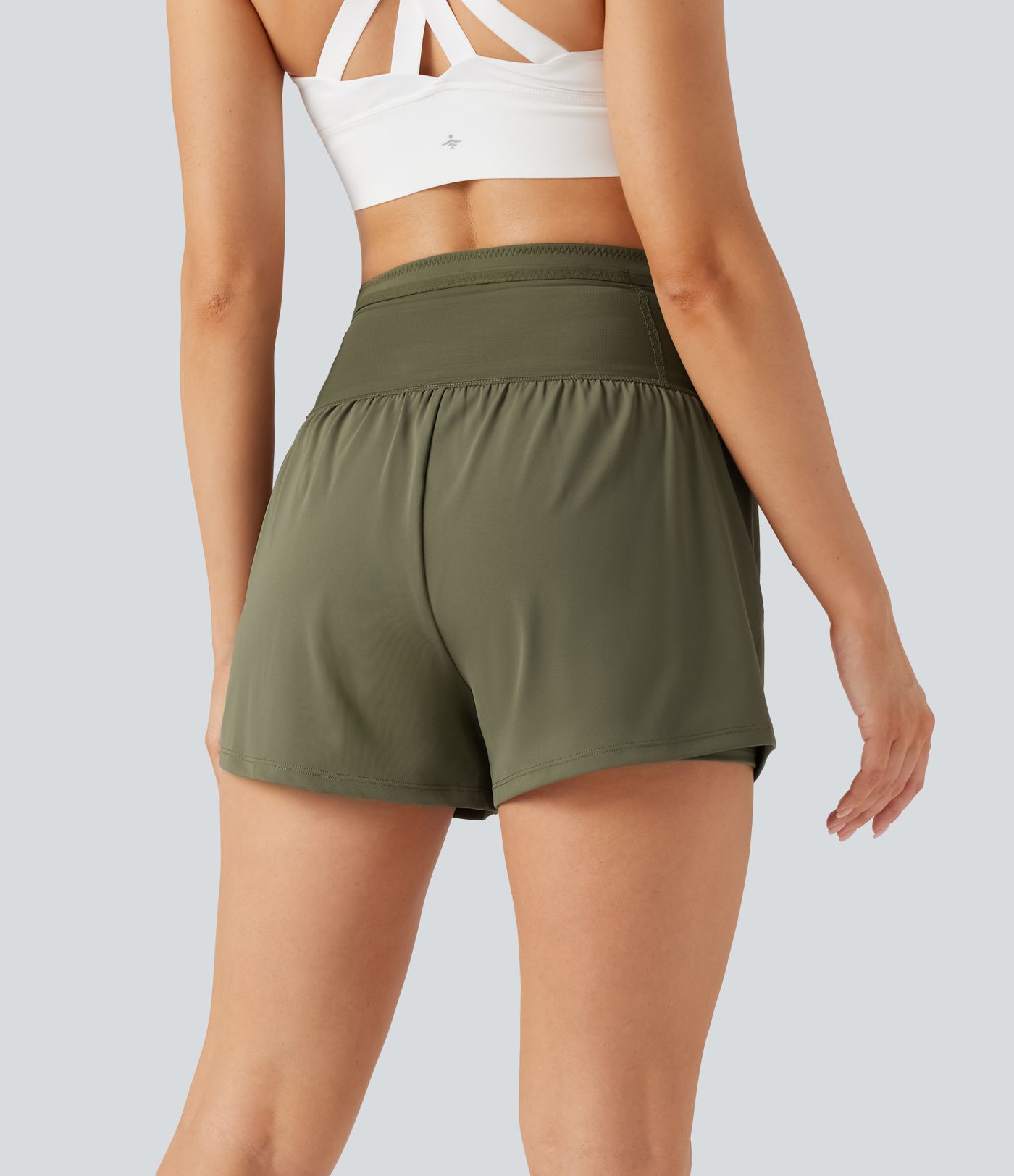 SpeedWave™ Běžecké šortky 2v1 s vysokým pasem a kontrastní síťovinou, rychleschnoucí, s kapsami