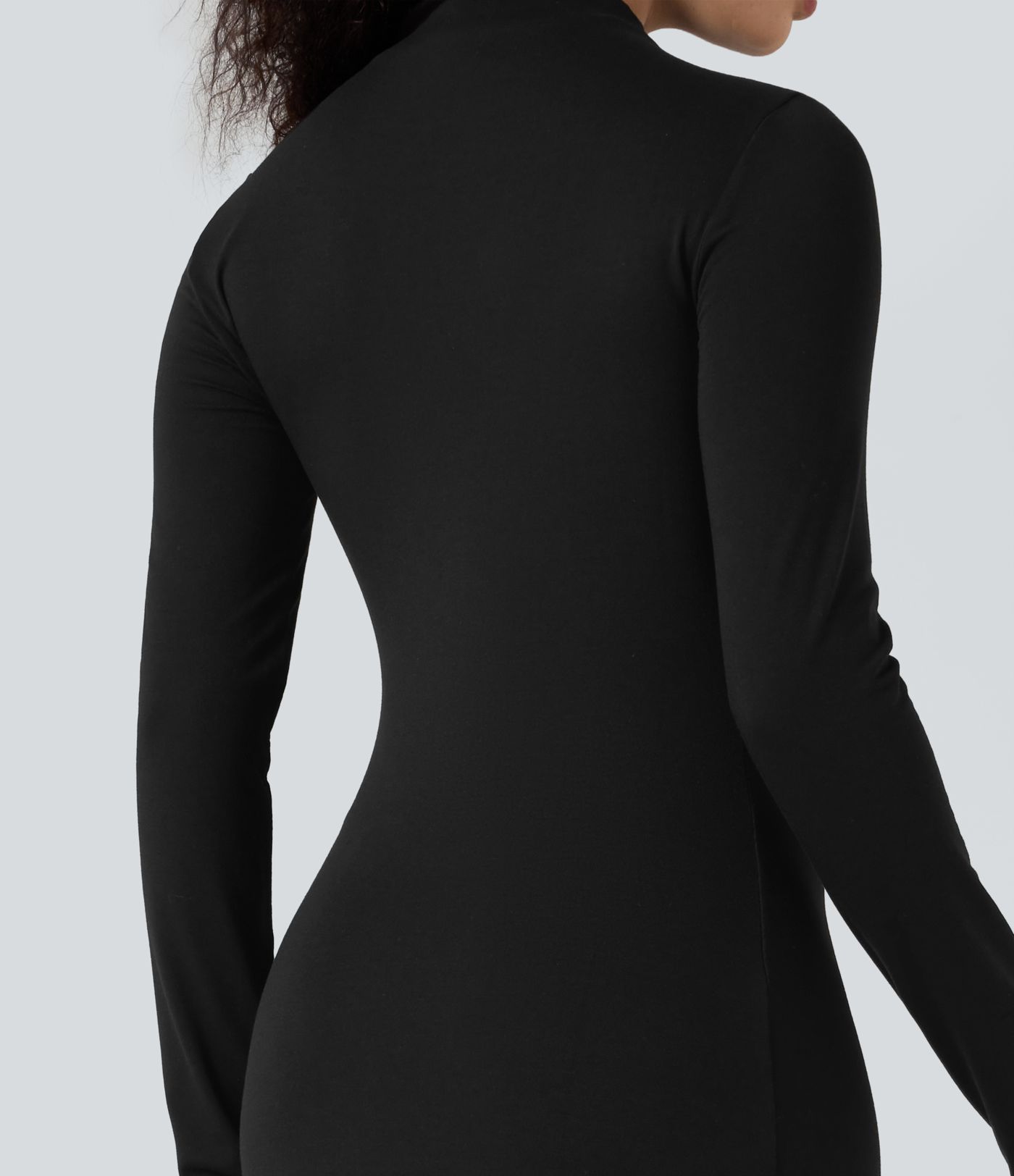 Vestito midi casual a manica lunga con collo a lupetto