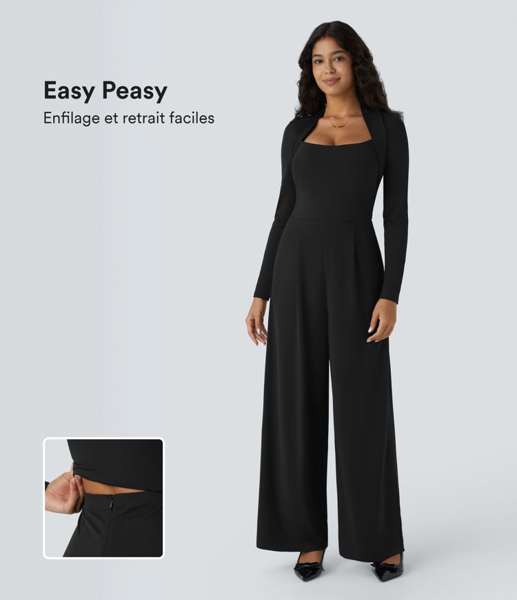 Combinaison de cérémonie à manches longues, coupe large avec poches latérales et zip invisible - Édition Easy Peasy