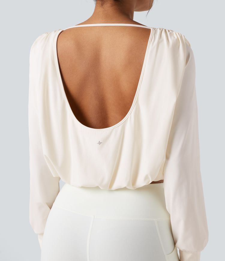 SoftlyZero™ Airy Round Neck Backless Long Sleeve Yoga Sports Top