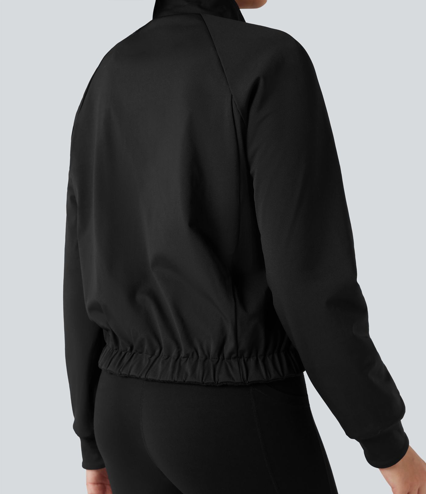 Reversible High Neck Long Sleeve Fleece Hiking Jacket with Pockets (Two Looks in One)