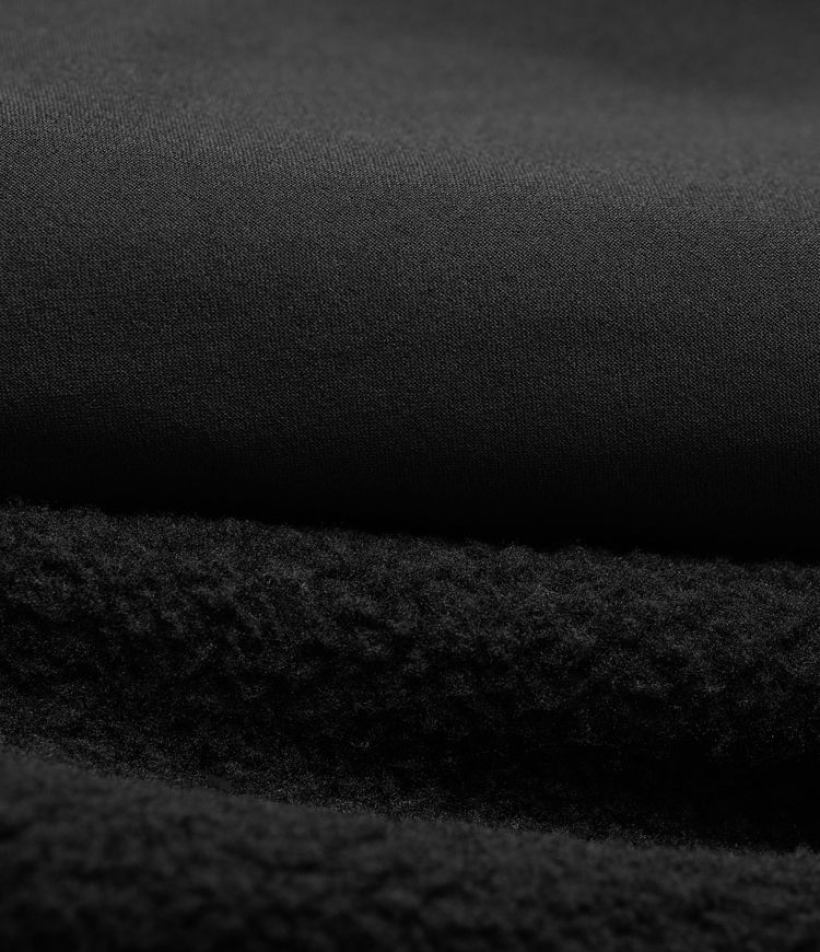 Reversible High Neck Long Sleeve Fleece Hiking Jacket with Pockets (Two Looks in One)