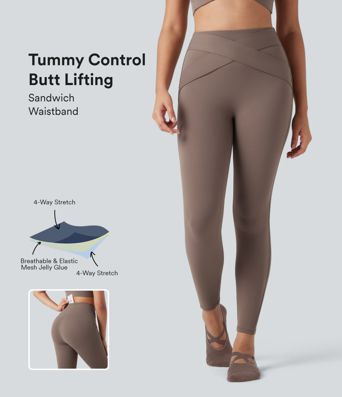 High Waisted Tummy Control Butt Lifting Yoga Leggings with Pocket