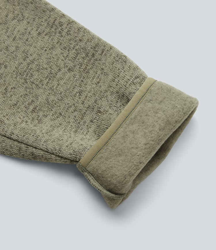 Stand Collar Half Zip Fleece Hiking Heathered Sweatshirt