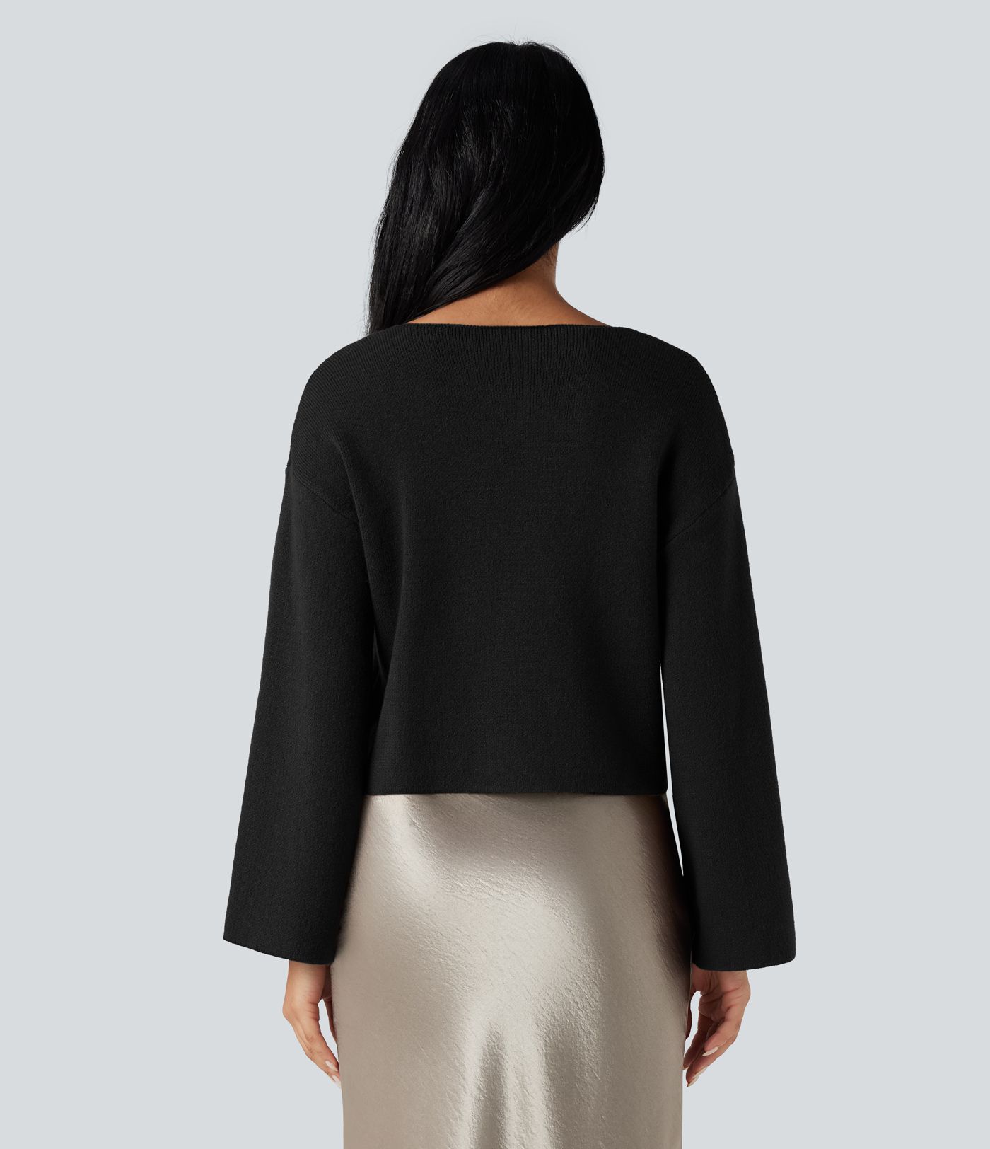 V-neck Reglan Long Sleeve Relaxed Fit Work Cardigan