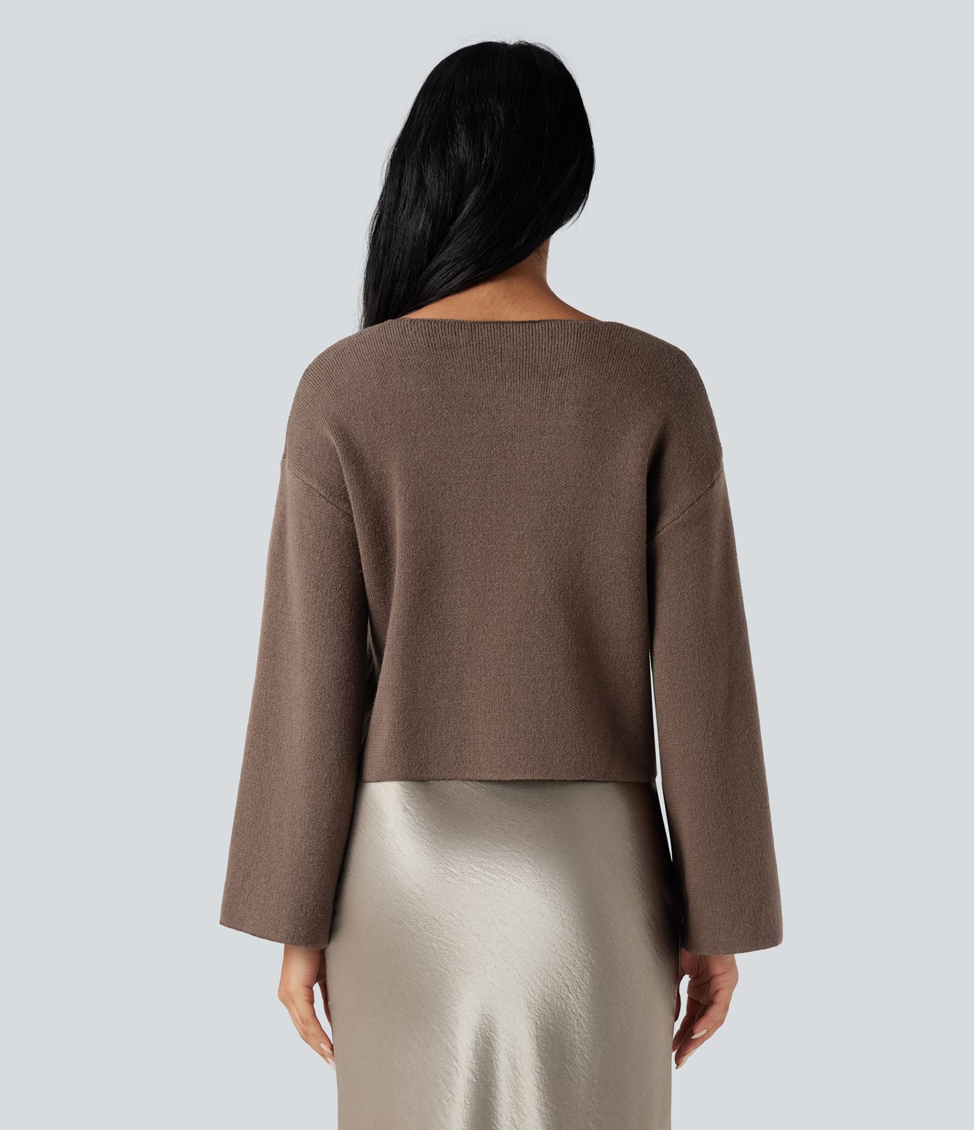 V-neck Reglan Long Sleeve Relaxed Fit Work Cardigan