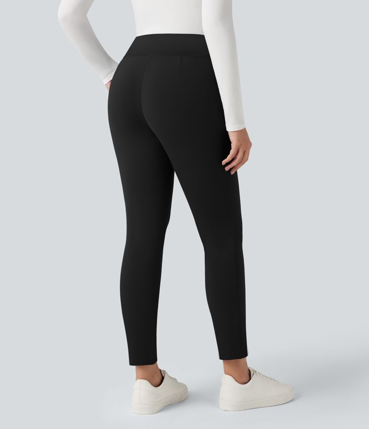 Pantalon tailleur thermique SoftlyZero™ Plush taille en V taille haute avec fermeture éclair et poches