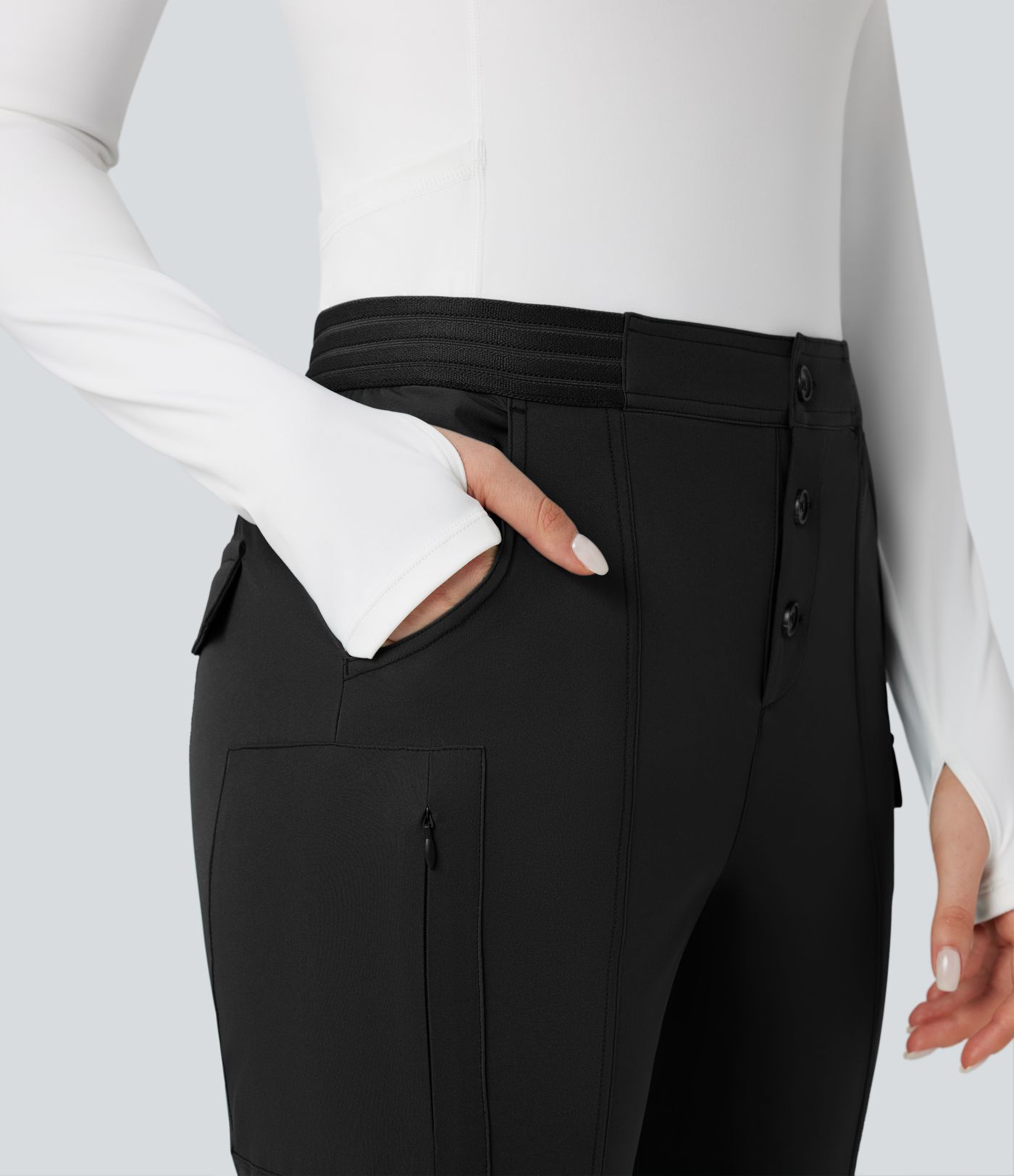 Water Repellent Abrasion-resistant Low Rise Hiking Bootcut Pants with Pockets