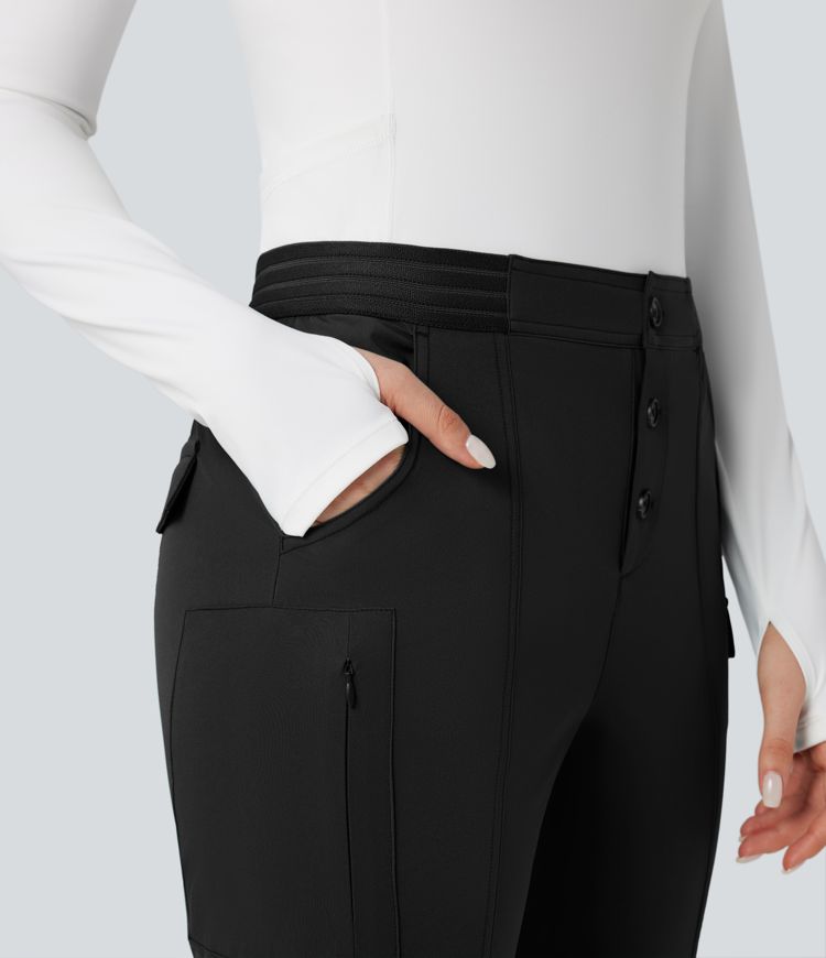 Water Repellent Abrasion-resistant Low Rise Hiking Bootcut Trousers with Pockets