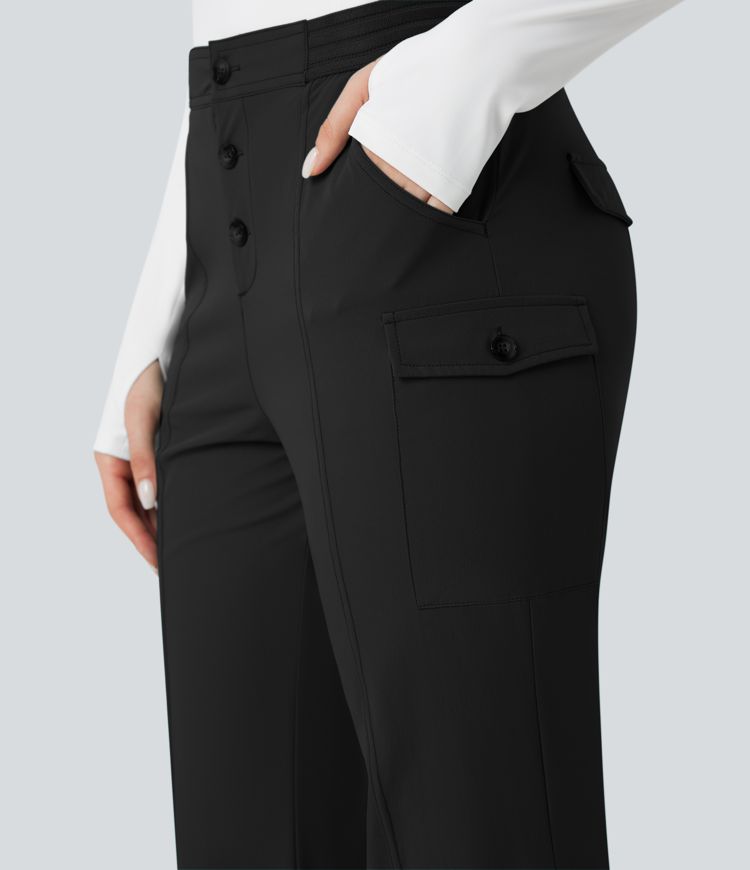 Water Repellent Abrasion-resistant Low Rise Hiking Bootcut Trousers with Pockets