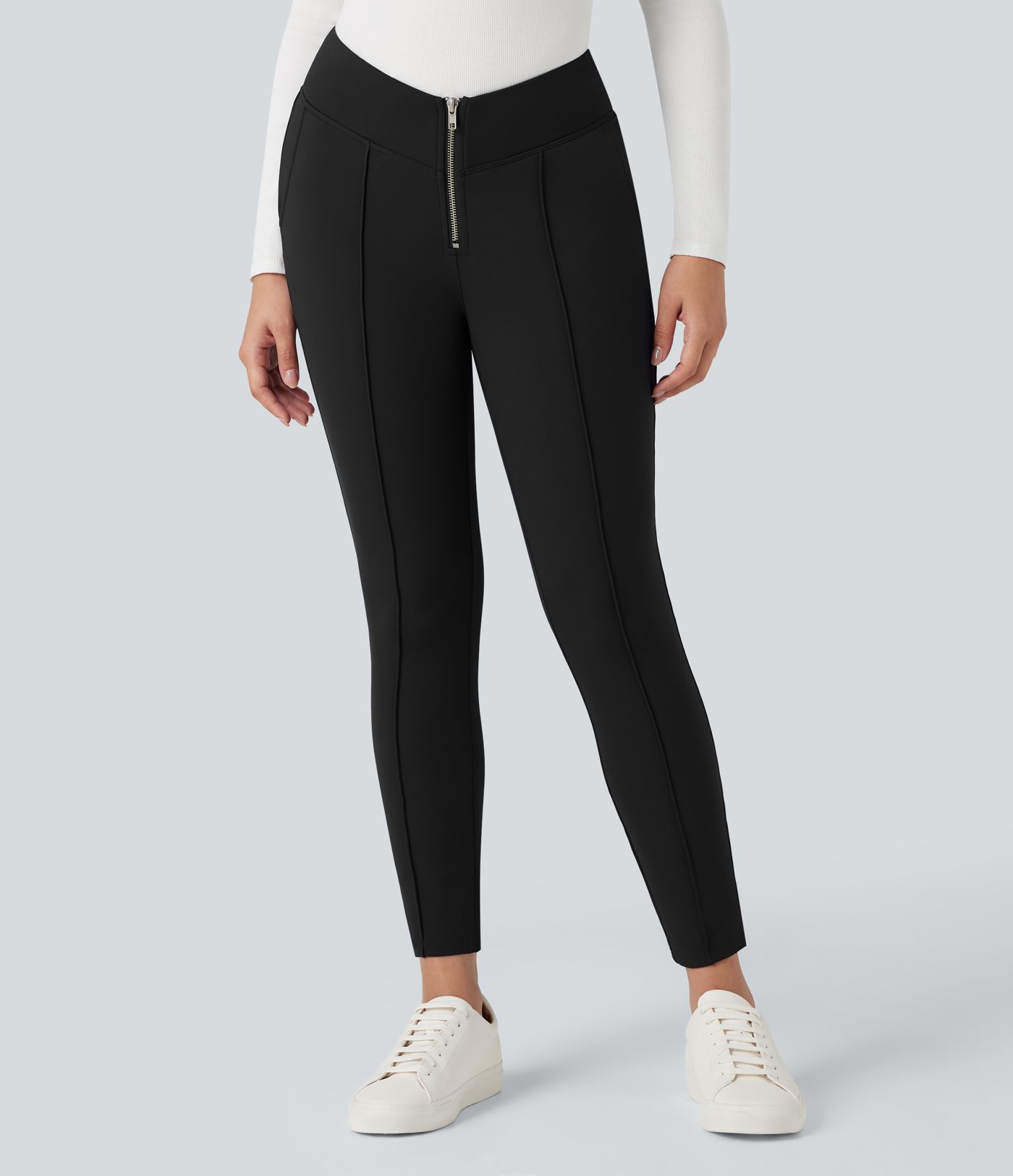 Pantalon tailleur thermique SoftlyZero™ Plush taille en V taille haute avec fermeture éclair et poches